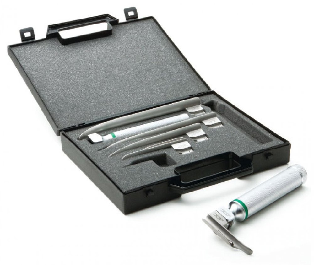 Set Laryngoscope Macintosh Fiberoptic in Hard Case by American Diagnostic Corporation  ID 4079F